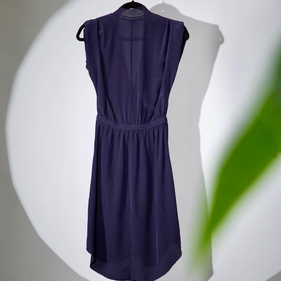 Aritzia Wilfred 100% Silk Short Sleeve Faux Wrap Classic Dress XS - Picture 2 of 6